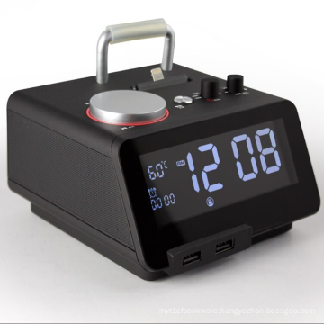 Homtime speaker with radio USB speakers alarm clock wireless speaker docking charger for iphone ipad ipod